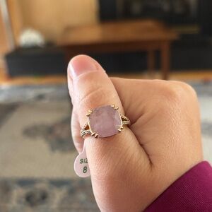 Gold Ring with Lavender Stone